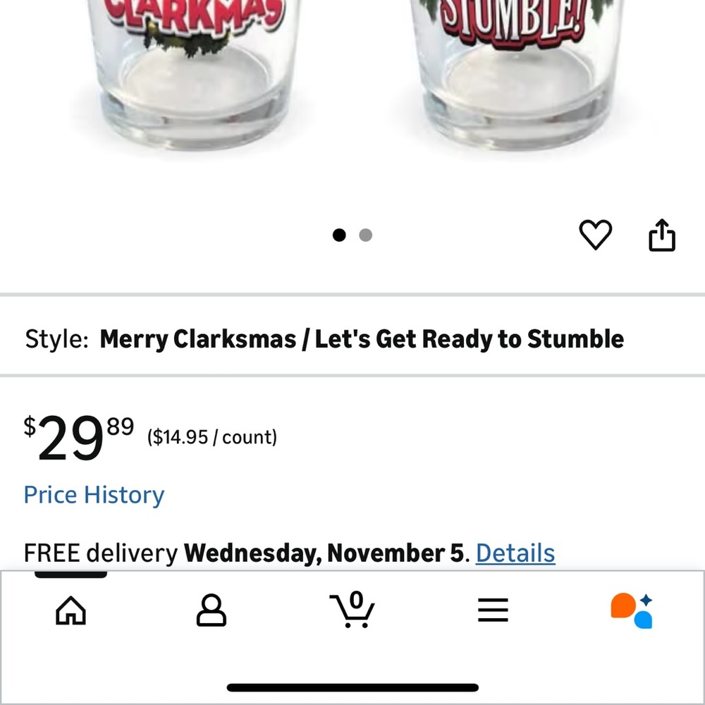 National Lampoon's Christmas Vacation 16 Oz. Glass 2-Pack (Merry Clarkmas) NEW - Picture 3 of 3